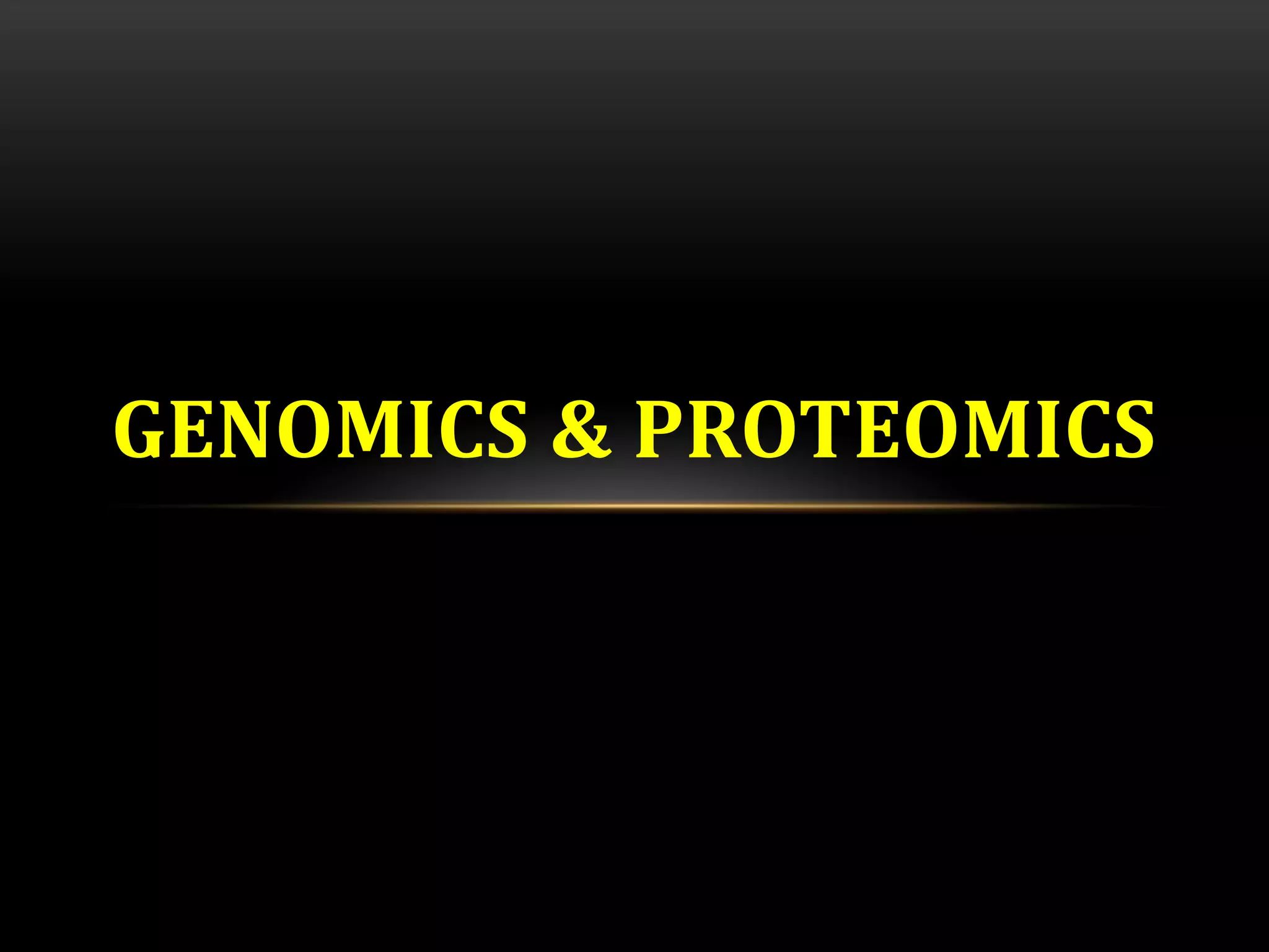 What do you mean by genomics?
GENOMICS & PROTEOMICS
 