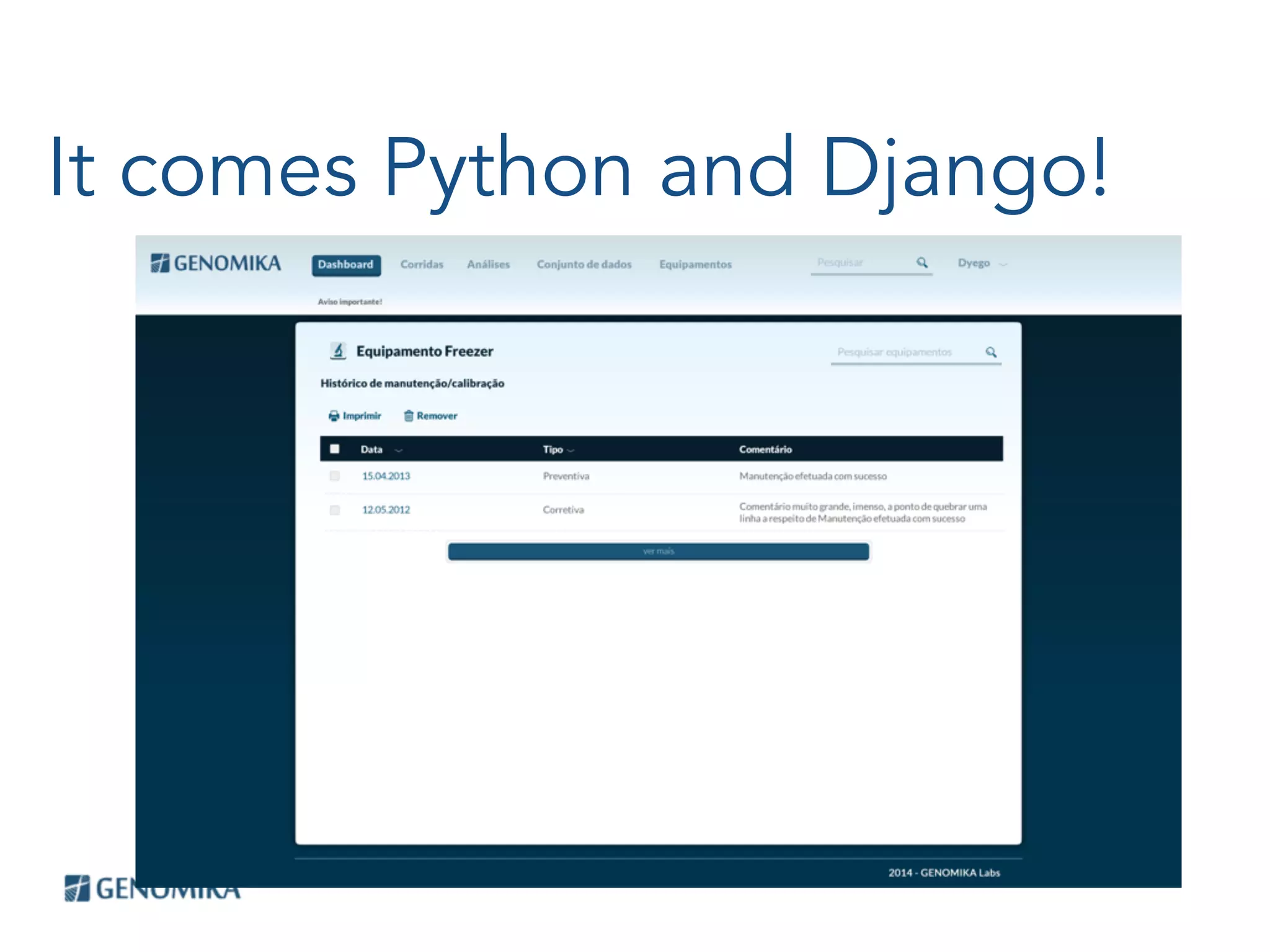 It comes Python and Django!
 