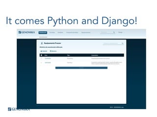 It comes Python and Django!
 