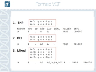Formato VCF
FASTQ =>
 
