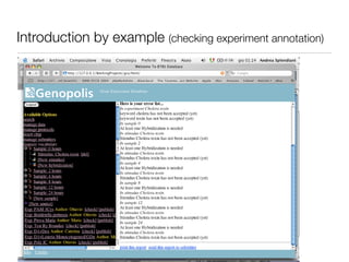 Introduction by example (checking experiment annotation)
 