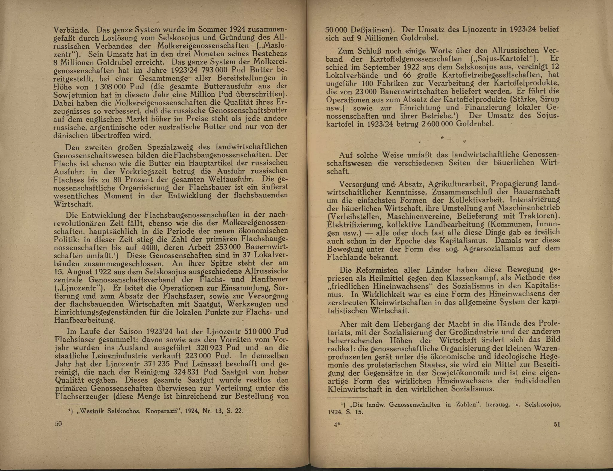 Das Genossenschaftswesen in der Union der S.S.R.