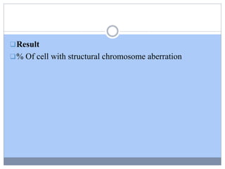 Result
% Of cell with structural chromosome aberration
 