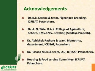 Genotype x Environment (GxE) interaction studies in hybrids and elite cultivars of pigeonpea