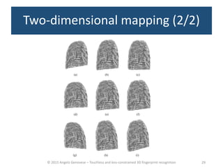 © 2015 Angelo Genovese – Touchless and less-constrained 3D fingerprint recognition
Two-dimensional mapping (2/2)
29
 