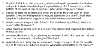 General Physics Motion Types Speed and Acceleration | PDF