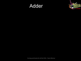 Adder




So long and thanks for all the FISH – Team Atharva
 