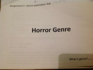 Genre exploration task draft 3