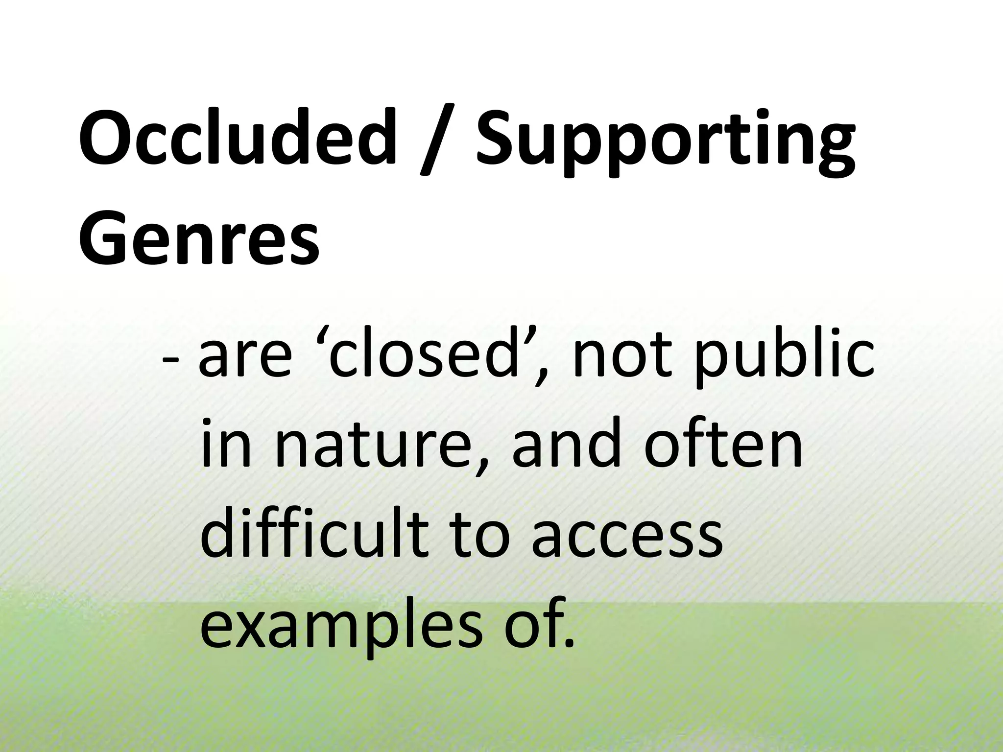 research article, conference proposal, business report, grant application, letter to the editor, reference letter, MA dissertation, MA dissertation proposal, lecture, seminar