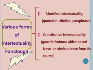 Direct Intertextuality Genre Analysis | PPTX