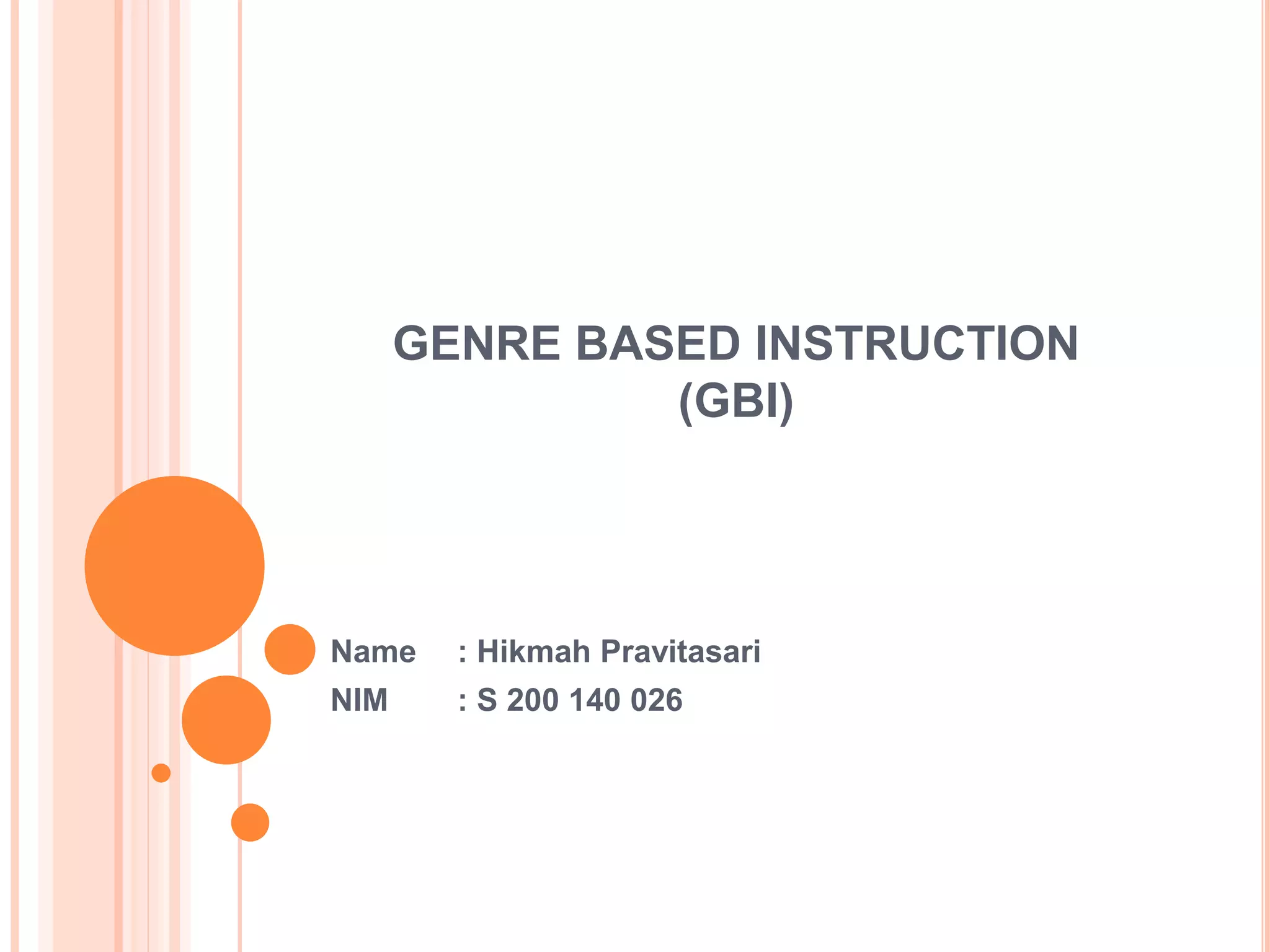 Genre based instruction | PPTX