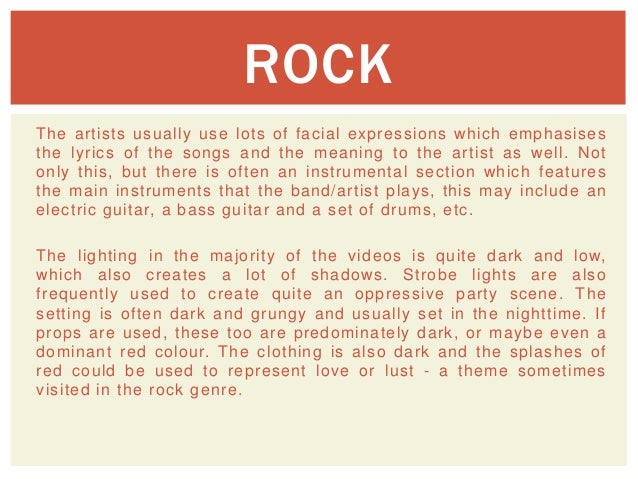 Representation Of Genre In Music Videos