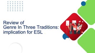 Review of
Genre In Three Traditions:
implication for ESL .
 