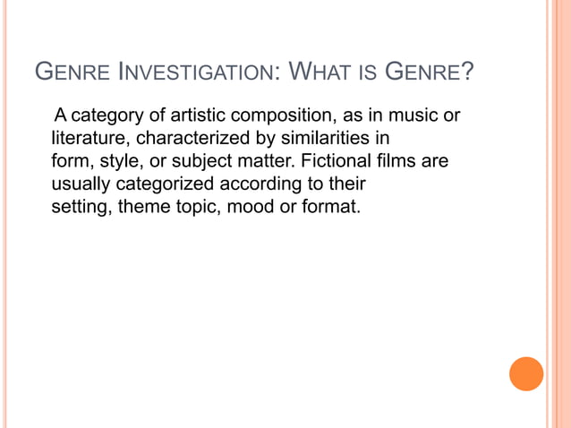 Genre investigation | PPT