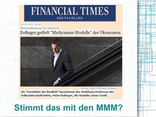 Stimmt das mit den MMM?
 
