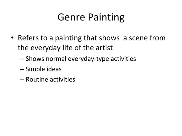Genre Painting With Emphasis On Foreground Middleground And Backgroung 