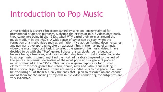 Research on POP music videos