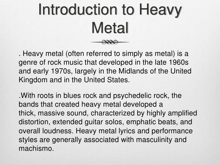 Реферат: Heavy Metal Essay Research Paper Heavy Metal