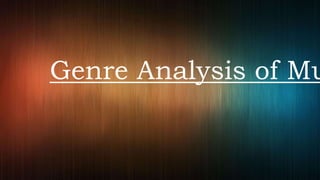 Genre Analysis of Mu
 