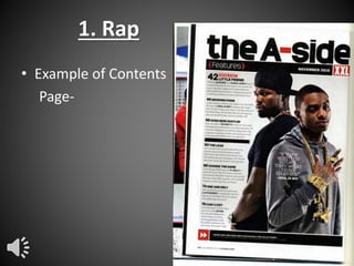 1. Rap
• Example of Contents
Page-

 