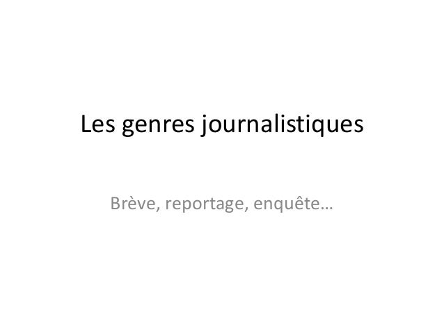 Genres journalistiques web