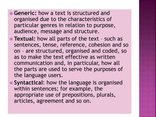 Genre, text and grammar | PPT