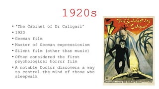 Genre Timeline Psychological/ Horror/ Thriller | PPT