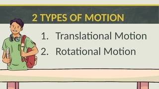 2 TYPES OF MOTION
1. Translational Motion
2. Rotational Motion
 