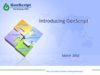 March  2010 Introducing GenScript 