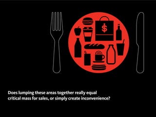 Does lumping these areas together really equal
critical mass for sales, or simply create inconvenience?
 