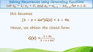 Gen solve recurrence | PPTX
