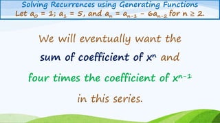 Gen solve recurrence | PPTX