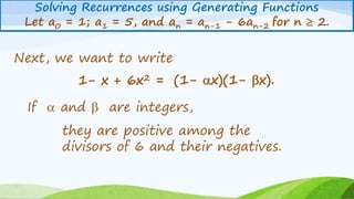 Gen solve recurrence | PPTX
