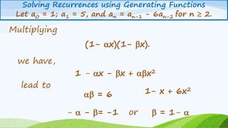 Gen solve recurrence | PPTX