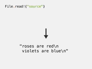 File.read!("source")
"roses are redn
violets are bluen"
 