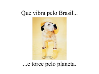 Que vibra pelo Brasil... ...e torce pelo planeta. 