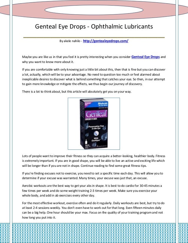 Genteal eye drops