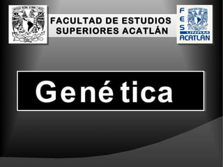 FACULTAD DE ESTUDIOS
  SUPERIORES ACATLÁN




Gené tica
 
