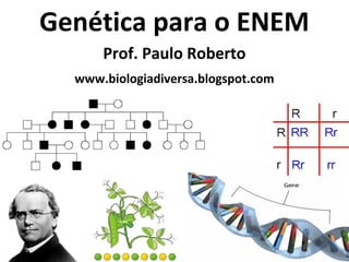 Genética para o ENEM
Prof. Paulo Roberto
www.biologiadiversa.blogspot.com
 
