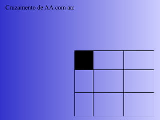 Cruzamento de AA com aa:
 