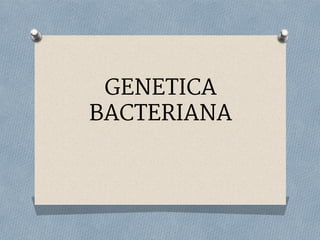 GENETICA
BACTERIANA
 
