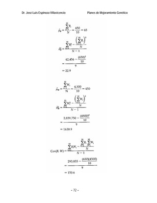 Dr. José Luis Espinoza Villavicencio            Planes de Mejoramiento Genético




                                       - 72 -
 