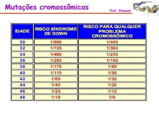 Mutações cromossômicas Prof. Emanuel
 