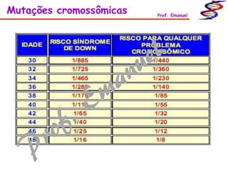 Mutações cromossômicas Prof. Emanuel
 