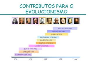 CONTRIBUTOS PARA O
  EVOLUCIONISMO
 