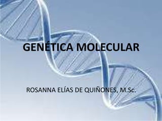GENÉTICA MOLECULAR

ROSANNA ELÍAS DE QUIÑONES, M.Sc.

 