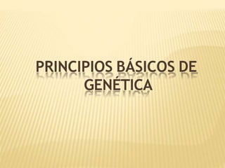 PRINCIPIOS BÁSICOS DE
GENÉTICA
 