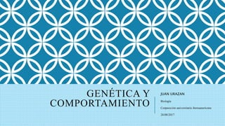 GENÉTICA Y
COMPORTAMIENTO
JUAN URAZAN
Biología
Corporación universitaria iberoamericana
28/08/2017
 