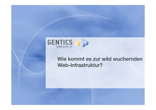 Wie kommt es zur wild wuchernden
Web-Infrastruktur?
 