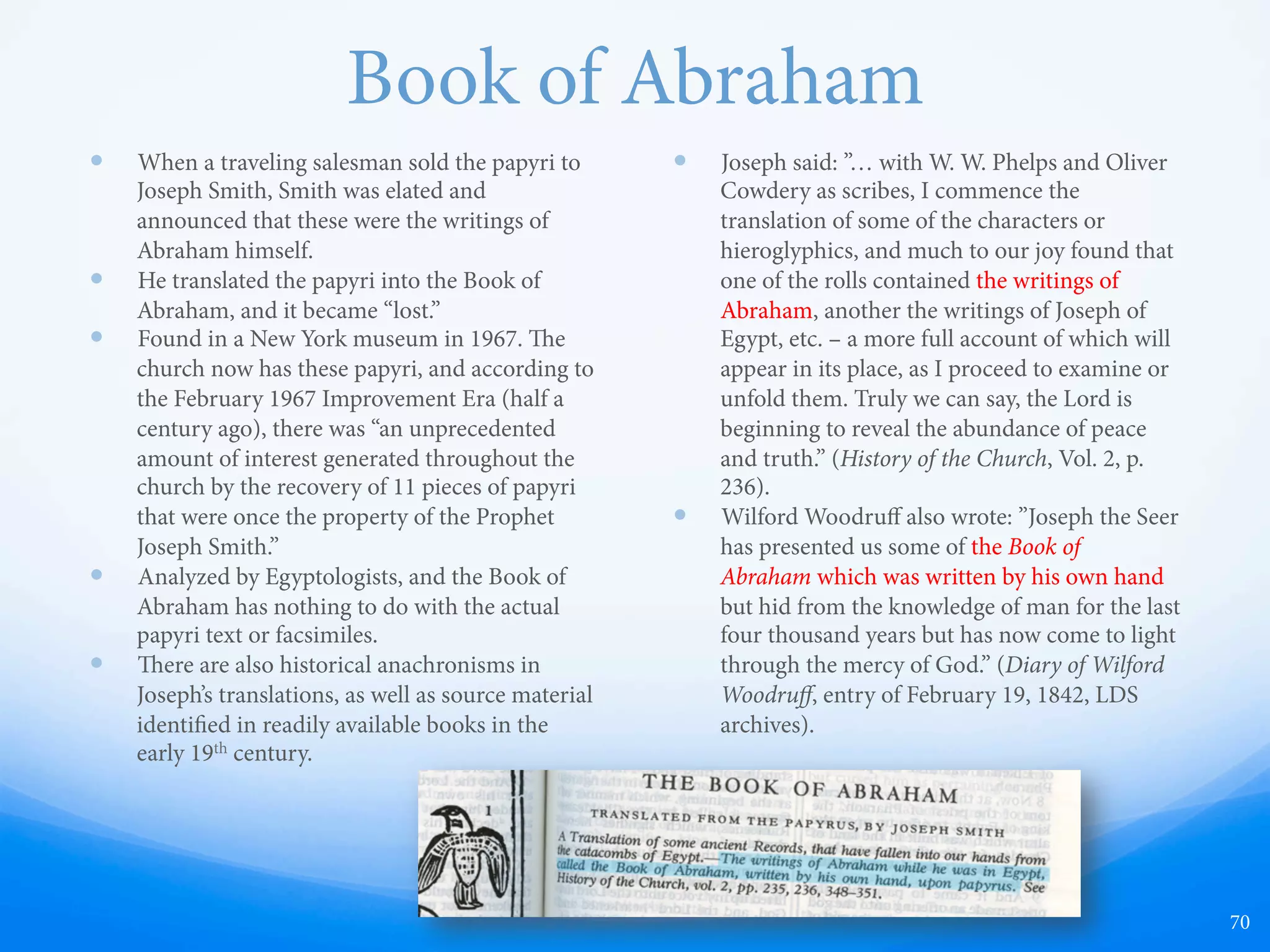 70
“I would like to say that this cause is
either true or false. Either this is the
kingdom of God, or it is a sham and
a delusion. Either Joseph talked with
the Father and the Son, or he did not.
If he did not, we are engaged in
blasphemy.”
Gordon B. Hinckley
(October 1961 General Conference)
 
